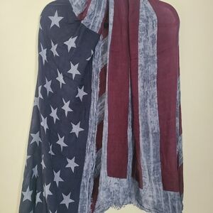 Large American Flag Star & Stripe Scarf